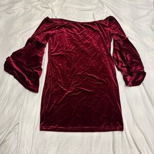 Maroon velvet dress